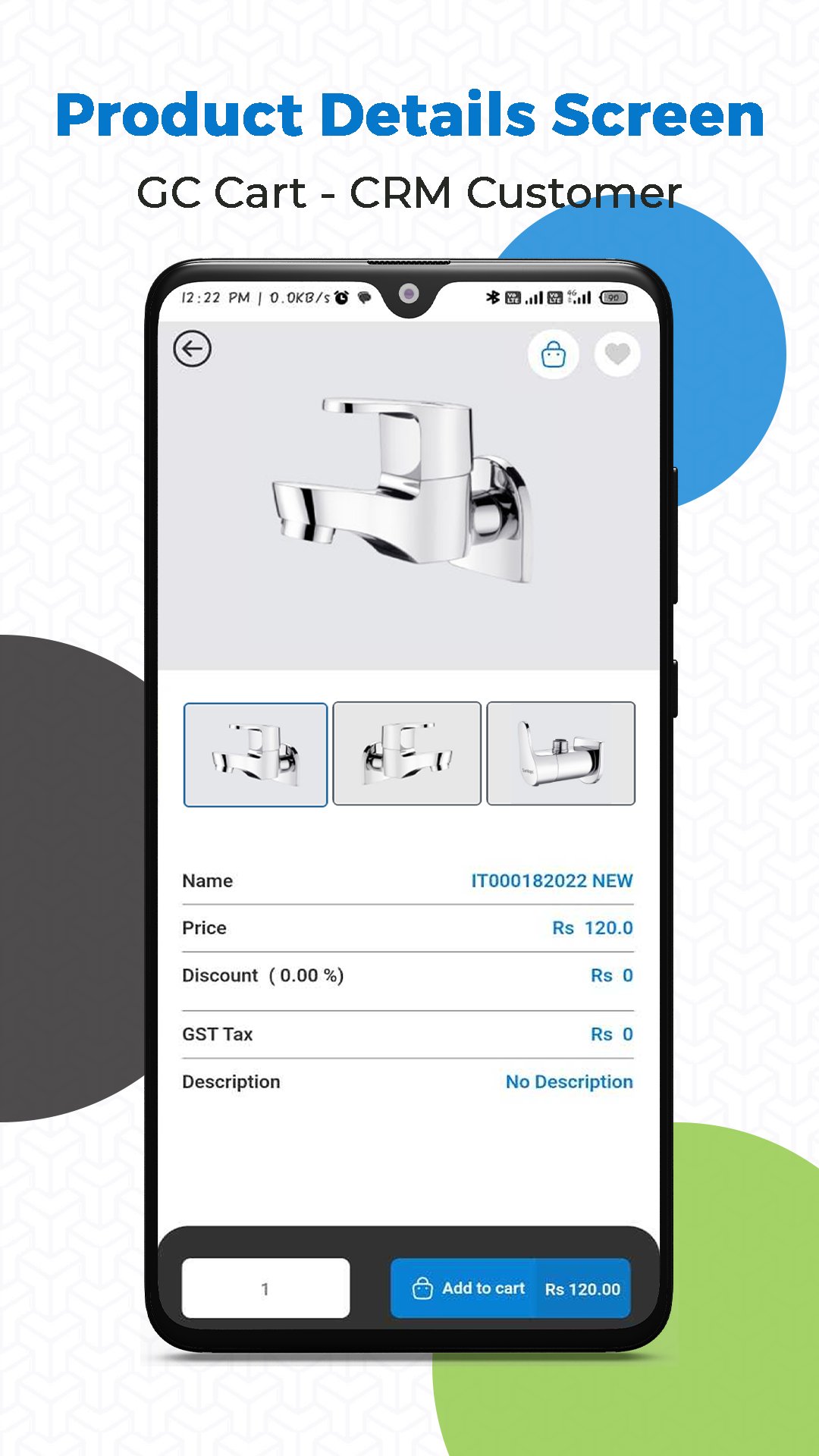 GC Cart product screen